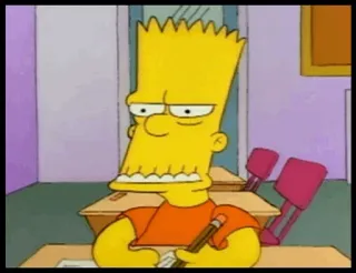 🍑 0804700c Bart Simpson The Simpsons Bart Simpson, Kartun, The Simpsons, Karakter, Pelajar, Menulis whatsapp sticker