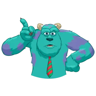 ☝ 28509273 Sully Monsters, Inc. Sully, Monster Inc., Disney, Pixar, Jari tengah telegram sticker