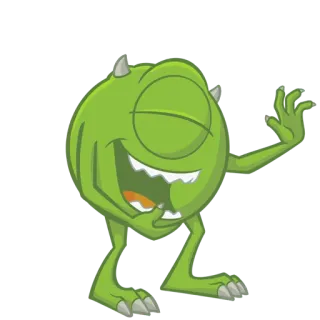 😂 46f15f96 Mike Wazowski Monsters, Inc. Mike Wazowski, Monster, Inc., Disney, Pixar, Kartun, Monster, Hijau telegram sticker