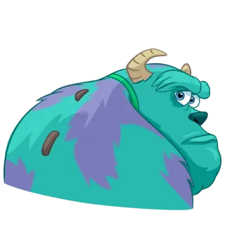 🥺 4726126e Sulley Monsters, Inc. monster, biru, berbulu, kartun, Disney, Pixar, cemberut, James P. Sullivan telegram sticker
