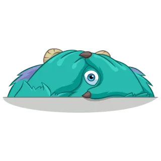 🫣 4775832c Sully Monsters, Inc. Monster, Mengintip, Lucu, Kartun, Biru, Berbulu telegram sticker