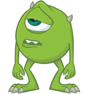 😞 a182ee3e Mike Wazowski Monsters, Inc. Mike Wazowski, Monsters, Inc., Disney, Kartun, Sedih, Lelah, Animasi telegram sticker
