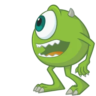 😨 c501fce6 Mike Wazowski Monsters, Inc. Monster, Hijau, Satu mata, Kartun, Karakter, Monsters, Inc. telegram sticker