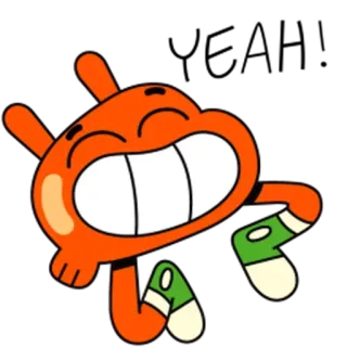👍 4a1d8ec6 Darwin Watterson The Amazing World of Gumball dessin animé, animé, Darwin, poisson, Le Monde Incroyable de Gumball telegram sticker