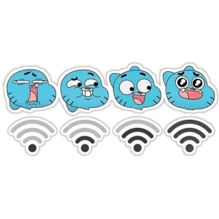 😁 7d7083ba Gumball The Amazing World of Gumball dessin animé, wifi, connexion, Gumball, internet, chat telegram sticker