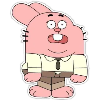 😳 88ec35d1 Richard Watterson The Amazing World of Gumball dessin animé, lapin, rose, Le Monde Incroyable de Gumball, Richard Watterson telegram sticker