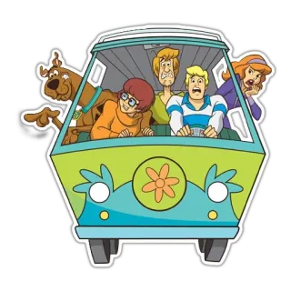 😱 8df30ebf Scooby-Doo, Mystery Machine, dessin animé, personnages, van telegram sticker