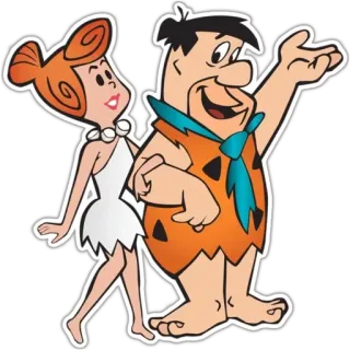 💑 af13d554 Fred Flintstone The Flintstones Dessin animé, Les Pierrafeu, Fred, Wilma, Hanna-Barbera, Classique, Famille, Rétro telegram sticker