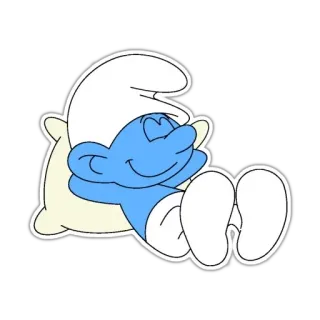 💤 ddaf1922 Smurf schtroumpf, dessin animé, sommeil, bleu, endormi, oreiller telegram sticker