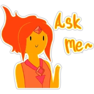 ☺️ f31eb9cb Flame Princess Adventure Time Ask me~ dessin animé, Princesse Flamme, Adventure Time, feu, personnage, demande telegram sticker