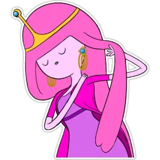 💆 fac3a909 Princess Bubblegum Adventure Time princesse, chewing-gum, Adventure Time, dessin animé, rose telegram sticker