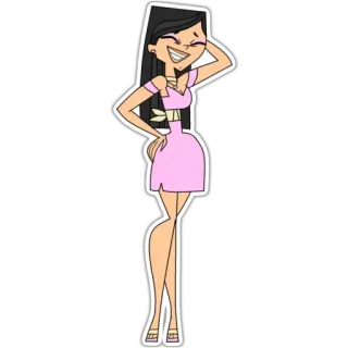 😬 fdf3ea3f Heather Total Drama dessin animé, personnage, fille, sourire, série télé telegram sticker