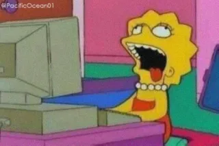 🤯 1241911d Lisa Simpson The Simpsons Lisa Simpson, Computer, Geschokt, Cartoon, The Simpsons, Meme telegram sticker