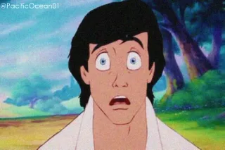 😳 29d06942 Prince Eric The Little Mermaid geschokt, disney, animatie, prins eric, de kleine zeemeermin telegram sticker