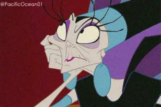 🙄 7cfb541a Yzma The Emperor's New Groove Yzma, schurk, Disney, cartoon, Keizer Kuzco, grappig, slecht telegram sticker