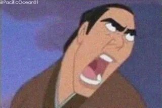 😒 83896fdd Li Shang Mulan Mulan, Disney, Li Shang, boos, cartoon telegram sticker