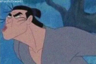 😡 bbabf6d5 Mulan grappig gezicht, geanimeerd, cartoon, personage, uitdrukking telegram sticker