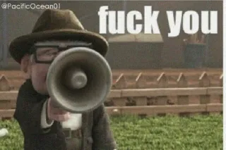 🖕 bc46884a Carl Fredricksen Up fuck you vloeken, belediging, cartoon, woede, respectloos, film, pixar, up telegram sticker