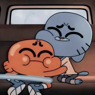 ❤️ 41fe6fdc Gumball Watterson The Amazing World of Gumball アニメ, アニメーション, 友達, ハグ, かわいい, キャラクター telegram sticker