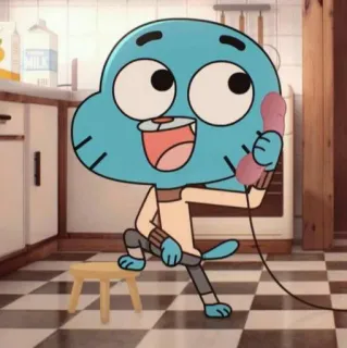 🎒 637119e7 Gumball Watterson The Amazing World of Gumball カートゥーン, 猫, 電話, ガンボール, おかしなガムボール telegram sticker