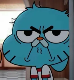 🎒 bd01fa7f Gumball Watterson The Amazing World of Gumball アニメ, Gumball, おかしなガムボール, 怒り, 面白い, 猫 telegram sticker