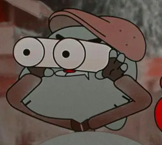 ❤️ c2c8bb0a 漫画, 双眼鏡, キャラクター, 覗き見, 観察, 見ている telegram sticker