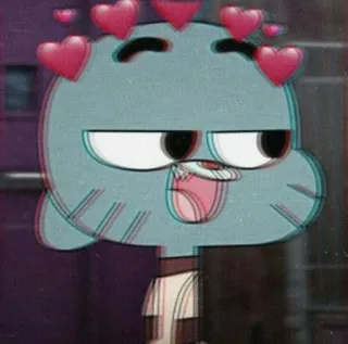🎒 cb3f36d0 Gumball Watterson The Amazing World of Gumball 漫画, アニメ, Gumball, 猫, ハート, 面白い telegram sticker