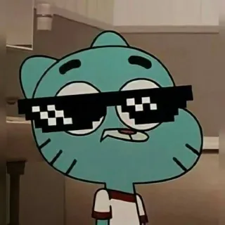 ❤️ e2a2dff6 Gumball Watterson The Amazing World of Gumball アニメ, Gumball, サングラス, 猫, 面白い, キャラクター telegram sticker