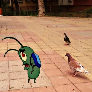 😏 16e09c64 Plankton SpongeBob SquarePants 플랑크톤, 만화, 스폰지밥, 니켈로디언, 애니메이션, 캐릭터 whatsapp sticker