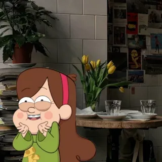 😆 1bff9ed8 Mabel Pines Gravity Falls 만화, 애니메이션, 캐릭터, 메이블 파인즈, 중력폭포, 안경, 웃긴 whatsapp sticker