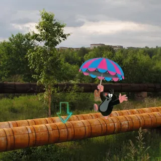 😁 25fc884c Mole 만화, 두더지, 우산, 파이프, 풍경 whatsapp sticker