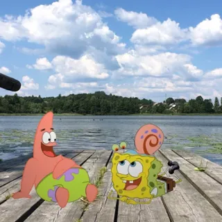😁 5d366c23 Spongebob and Patrick 스폰지밥, 뚱이, 만화, 니켈로디언, 달팽이, 우정 whatsapp sticker