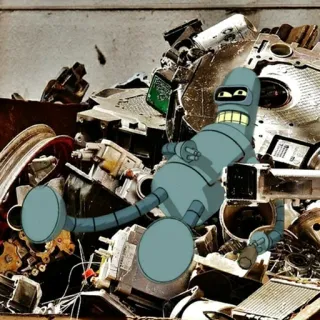 😝 5f2482dd Bender Futurama 로봇, 만화, 퓨처라마, 벤더, 캐릭터, 유머, 애니메이션 whatsapp sticker