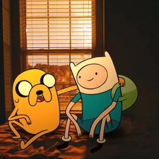 😄 d699870d Finn and Jake Adventure Time 어드벤처 타임, 핀, 제이크, 만화, 우정, 애니메이션 whatsapp sticker