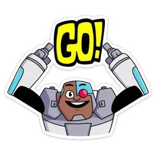 🤖 a31f88db Cyborg Teen Titans Go! GO! Cyborg, Teen Titans Go!, cartoon, superheld whatsapp sticker