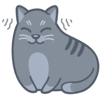 😌 a9639fca chat, animal, gris, mignon, animal de compagnie, oreilles, assis, dessin animé whatsapp sticker