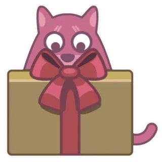 😉 c314bb8a chat, cadeau, présent, animal, mignon, boîte, ruban whatsapp sticker