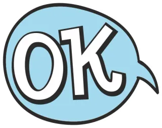 👌 80ff82b3 OK OK, 批准, 同意, 漫画, 气泡, 演讲 telegram sticker