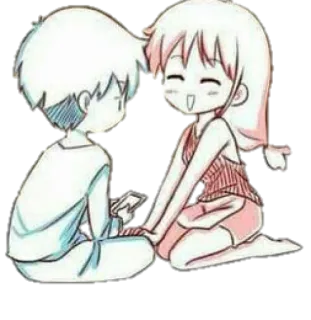👫 1b58d605 情侣, 动漫, 卡通, 浪漫, 爱, 绘画 telegram sticker