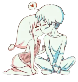 👫 6f9249b6 亲吻, 爱, 情侣, 浪漫, 恋爱关系, 卡通, 可爱 telegram sticker