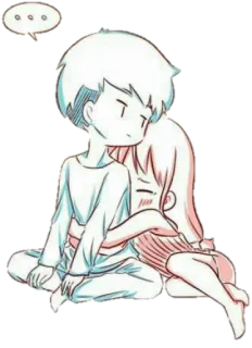 👫 7122ba89 动漫, 情侣, 拥抱, 爱, 可爱, 卡通, 爱意 telegram sticker