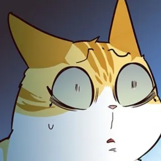 🐈 0a00472c 猫, 卡通, 震惊, 惊讶, 动物, 宠物 telegram sticker