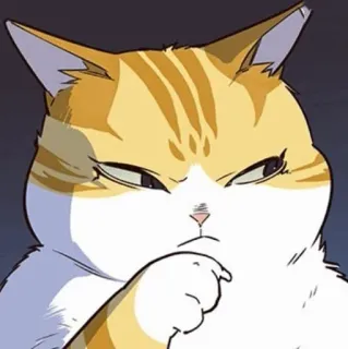 🐈 38a2ce56 猫, 动物, 思考, 橙色, 宠物, 梗 telegram sticker