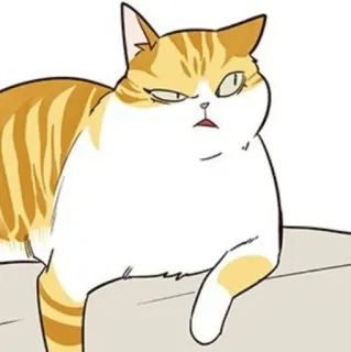 🐈 42664966 猫, 卡通, 动物, 宠物, 猫科动物, 橙色, 条纹, 插画 telegram sticker