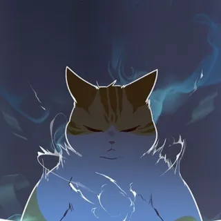 🐈 7b5385c0 猫, 动物, 冥想, 幻想, 魔法, 卡通 telegram sticker