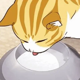🐈 a88d3b02 猫, 喝, 牛奶, 宠物, 动物, 可爱, 虎斑猫 telegram sticker