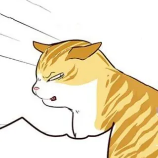🐈 ad38ff66 猫, 动物, 卡通, 生气, 橙色, 宠物 telegram sticker