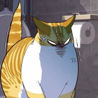 🐈 d8b6297c 猫, 生气, 卡通, 动物, 猫科动物, 宠物 telegram sticker