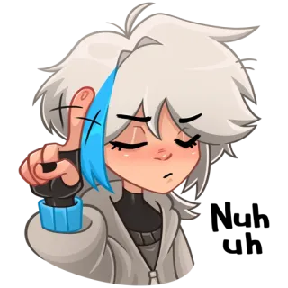 ☝️ b2325f2f dessin animé, personnage, geste, fille, paix telegram sticker