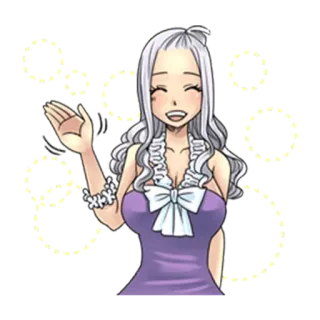 👐 118ea20f Mirajane Strauss Fairy Tail Anime, Cartoon, Weiblich, Winken, Lächeln whatsapp sticker